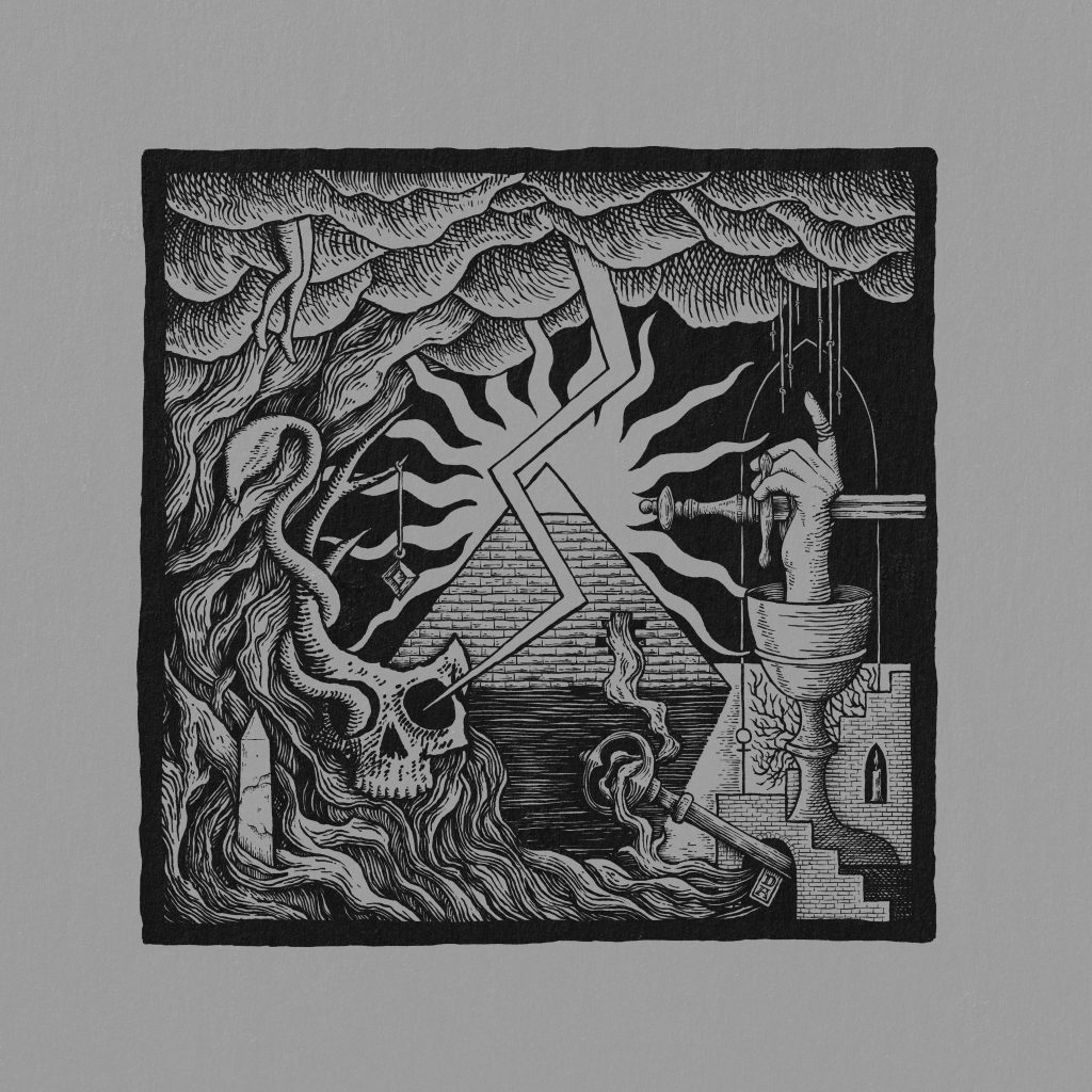 Black metal art metal artist woodcut medieval illustration artowrk for sale occult esoteric armour knight middleages pen and ink heav y metal aesthetic darkart fantasy castle fire flames skulls statuee snake greek abstract cape cloak knights battle knife dagger alchemy angels devil claymore souls dragon griffin hermetic rats album cover art ep stoner rock roots sheild heraldry king crown drawpery gothic